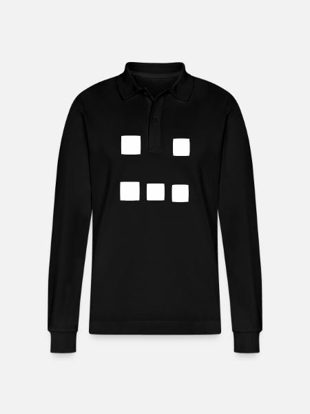 Pattern square square symbol - Stanley/Stella Organic Unisex Long-Sleeved Polo Shirt Prepster - black