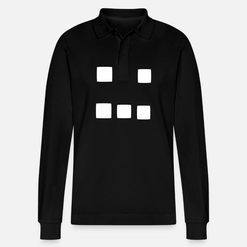 Pattern square square symbol - Stanley/Stella Organic Unisex Long-Sleeved Polo Shirt Prepster - black