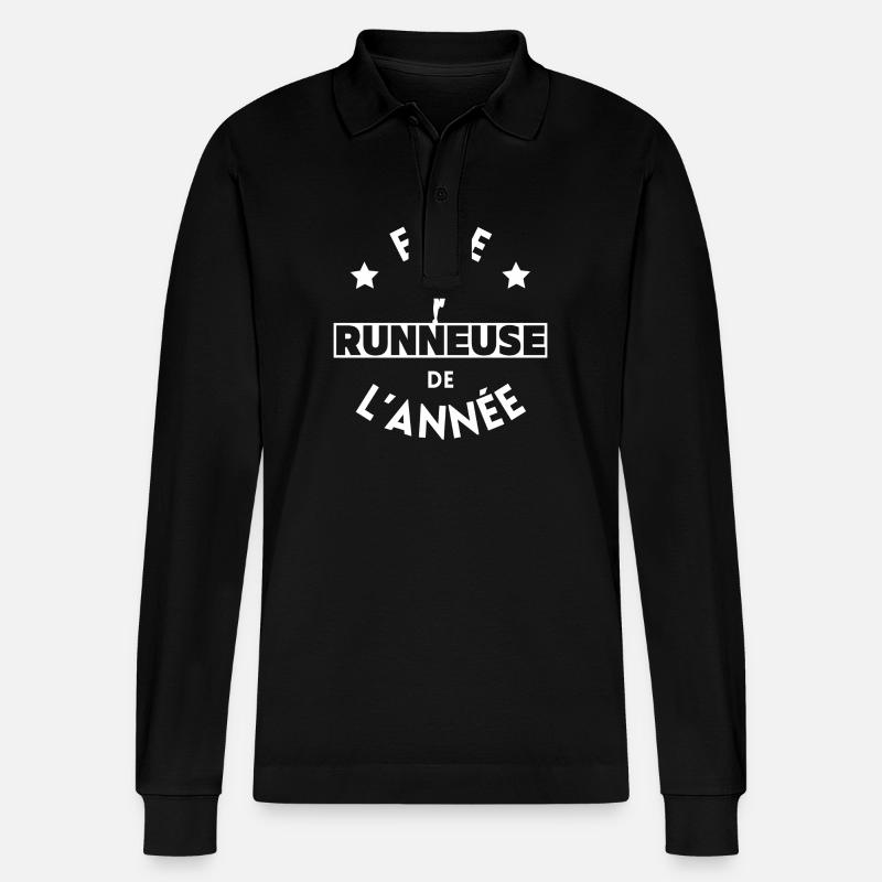 Élue runneuse de l année - Polo à manches longues bio PREPSTER Stanley/Stella Unisexe - noir