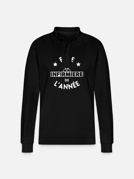 Élue infirmière de l'année - Polo à manches longues bio PREPSTER Stanley/Stella Unisexe - noir