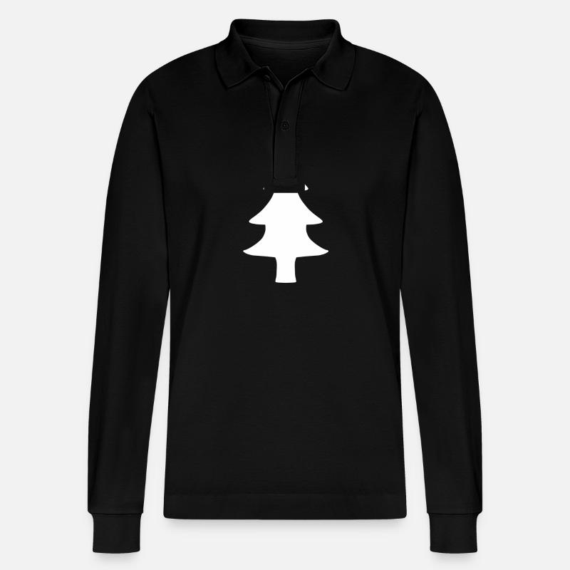 Fir tree tree natural - Stanley/Stella Organic Unisex Long-Sleeved Polo Shirt Prepster - black