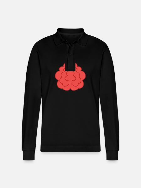 Flower Rose Red Symbol - Stanley/Stella Organic Unisex Long-Sleeved Polo Shirt Prepster - black