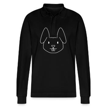 Lapin Lapin Animal Icône - Polo à manches longues bio PREPSTER Stanley/Stella Unisexe - noir - Devant - Anna (173cm) & Nico (186cm)