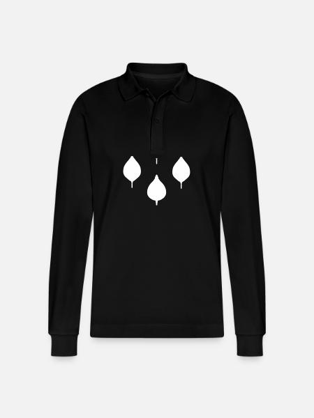 four leaves natural - Stanley/Stella Organic Unisex Long-Sleeved Polo Shirt Prepster - black