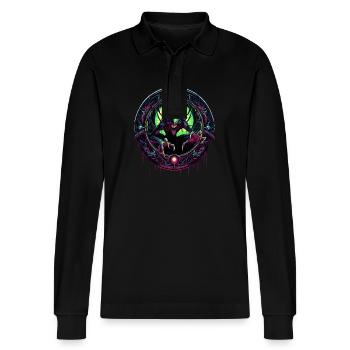 Tor zur Finsternis - Stanley/Stella Unisex Bio-Langarm-Poloshirt Prepster - Schwarz - Vorne - Anna (173cm) & Nico (186cm)