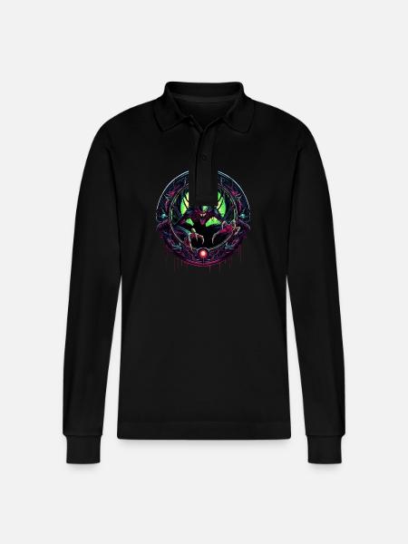 Gate to Darkness - Stanley/Stella Organic Unisex Long-Sleeved Polo Shirt Prepster - black