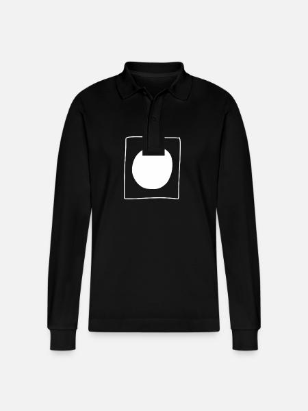 Circle Square Symbol Shape - Stanley/Stella Organic Unisex Long-Sleeved Polo Shirt Prepster - black