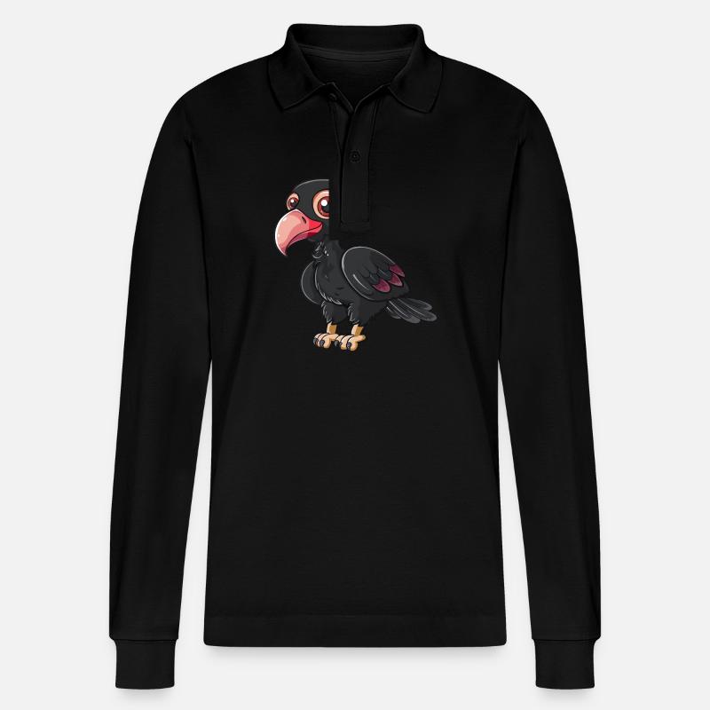 Bezaubernder Truthahngeier Charakter - Stanley/Stella Unisex Bio-Langarm-Poloshirt Prepster - Schwarz