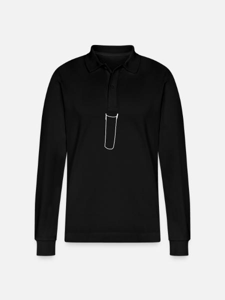 Candle Symbol Fire Light Shape - Stanley/Stella Organic Unisex Long-Sleeved Polo Shirt Prepster - black