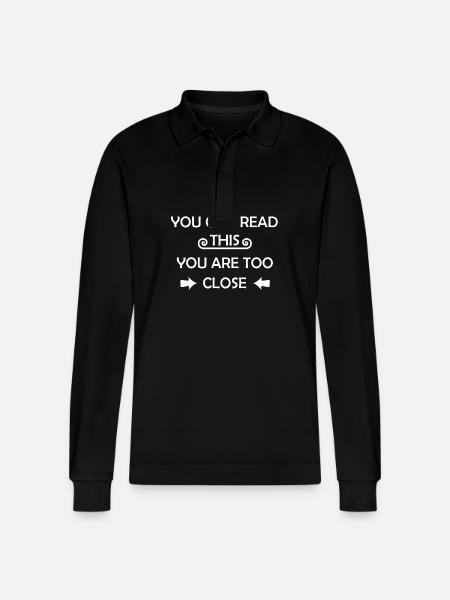 Cool Sayings Distance - Stanley/Stella Organic Unisex Long-Sleeved Polo Shirt Prepster - black