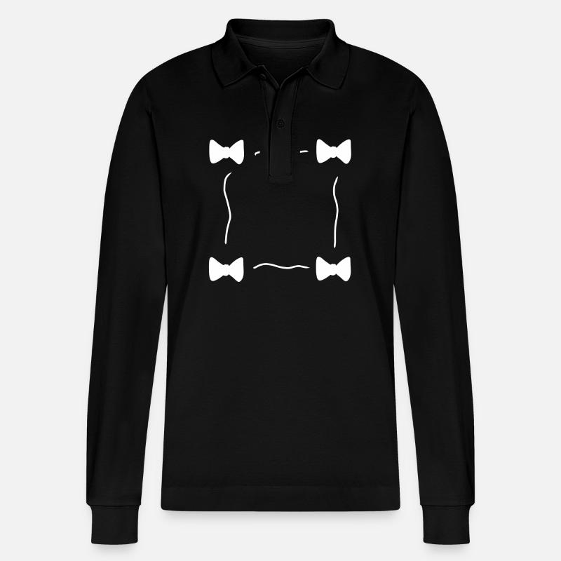 Four Loops Loop Symbol Frame - Stanley/Stella Organic Unisex Long-Sleeved Polo Shirt Prepster - black