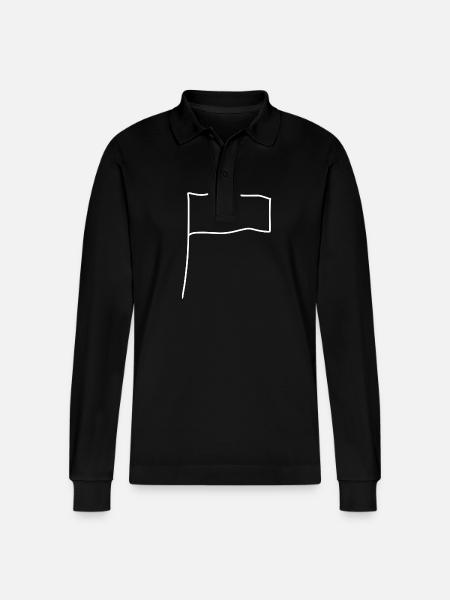 Flag Symbol Shape - Stanley/Stella Organic Unisex Long-Sleeved Polo Shirt Prepster - black