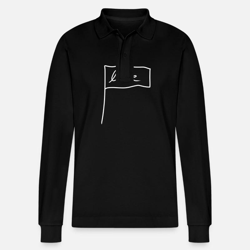 flagge symbol form liebe - Stanley/Stella Unisex Bio-Langarm-Poloshirt Prepster - Schwarz