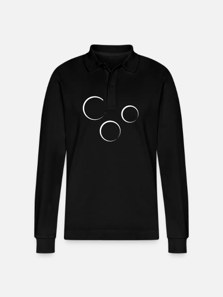 Three Circles Circle Shape Icon - Stanley/Stella Organic Unisex Long-Sleeved Polo Shirt Prepster - black