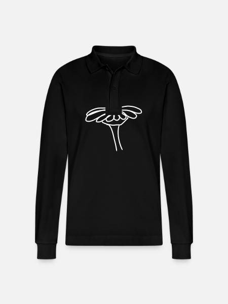 Flower icon page - Stanley/Stella Organic Unisex Long-Sleeved Polo Shirt Prepster - black