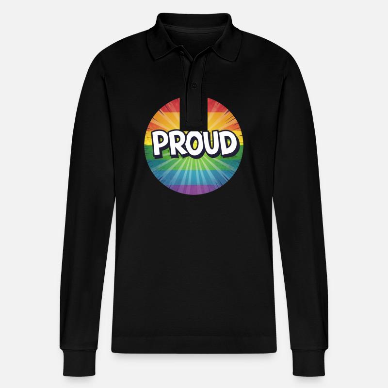 LGBTQ Proud - Stanley/Stella Unisex Bio-Langarm-Poloshirt Prepster - Schwarz