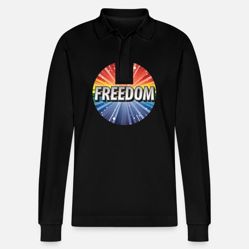 LGBTQ Freedom - Stanley/Stella Unisex Bio-Langarm-Poloshirt Prepster - Schwarz