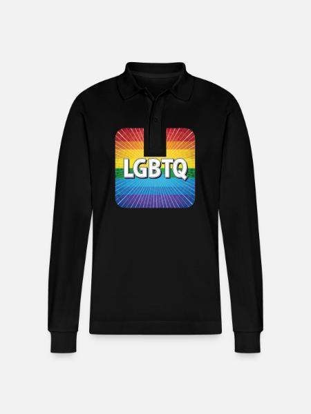LGBTQ - Stanley/Stella Unisex Bio-Langarm-Poloshirt Prepster - Schwarz