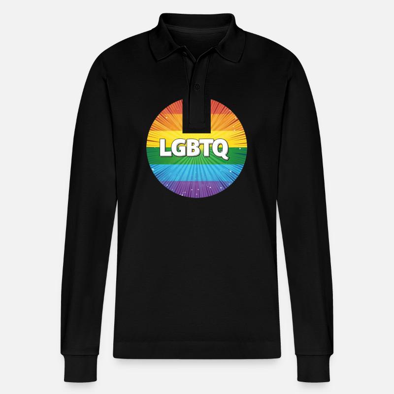 LGBTQ - Stanley/Stella Unisex Bio-Langarm-Poloshirt Prepster - Schwarz
