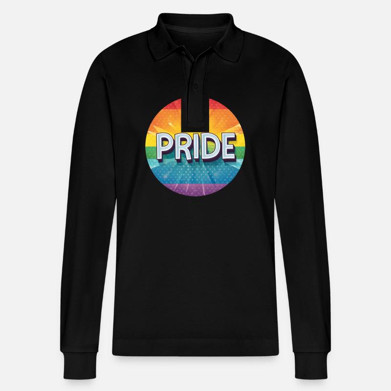 LGBTQ PRIDE - Stanley/Stella Unisex Bio-Langarm-Poloshirt Prepster - Schwarz