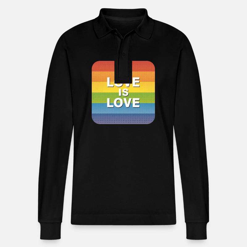 LGBTQ L’amour, c’est l’amour - Polo à manches longues bio PREPSTER Stanley/Stella Unisexe - noir