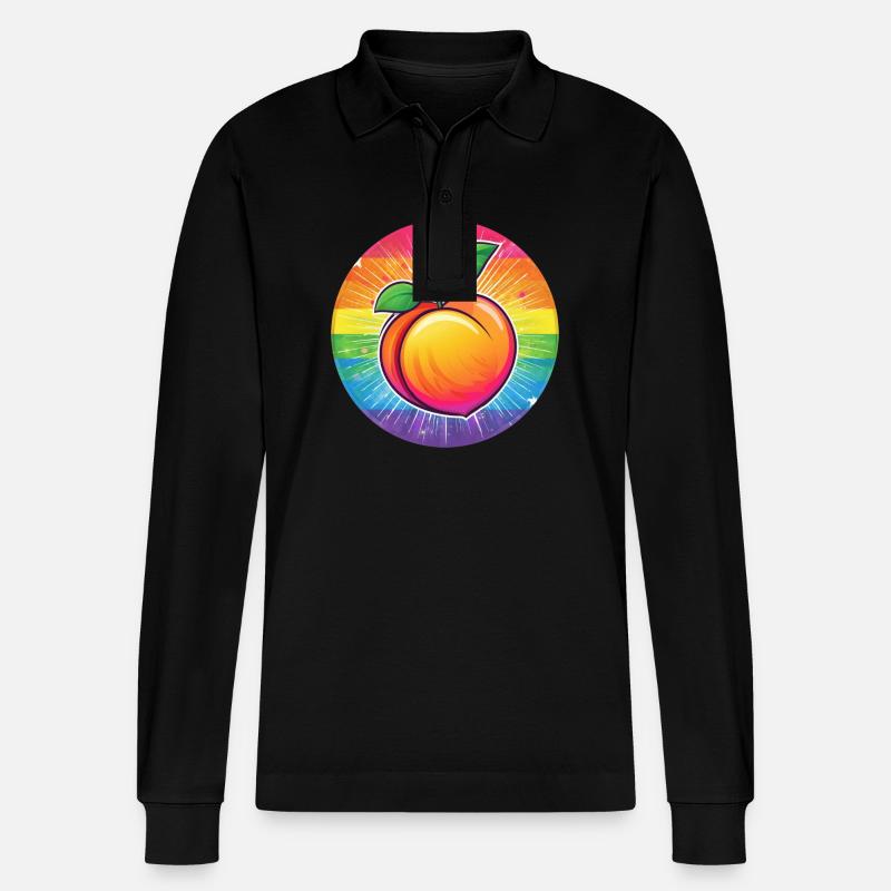 LGBTQ Pfirsich - Stanley/Stella Unisex Bio-Langarm-Poloshirt Prepster - Schwarz