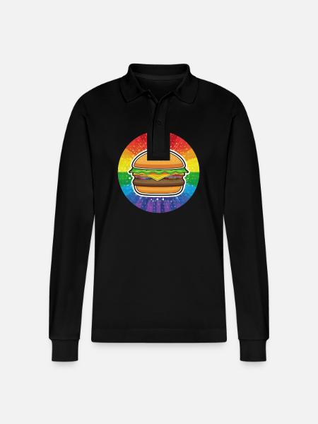 LGBTQ Hamburger - Stanley/Stella Unisex Bio-Langarm-Poloshirt Prepster - Schwarz