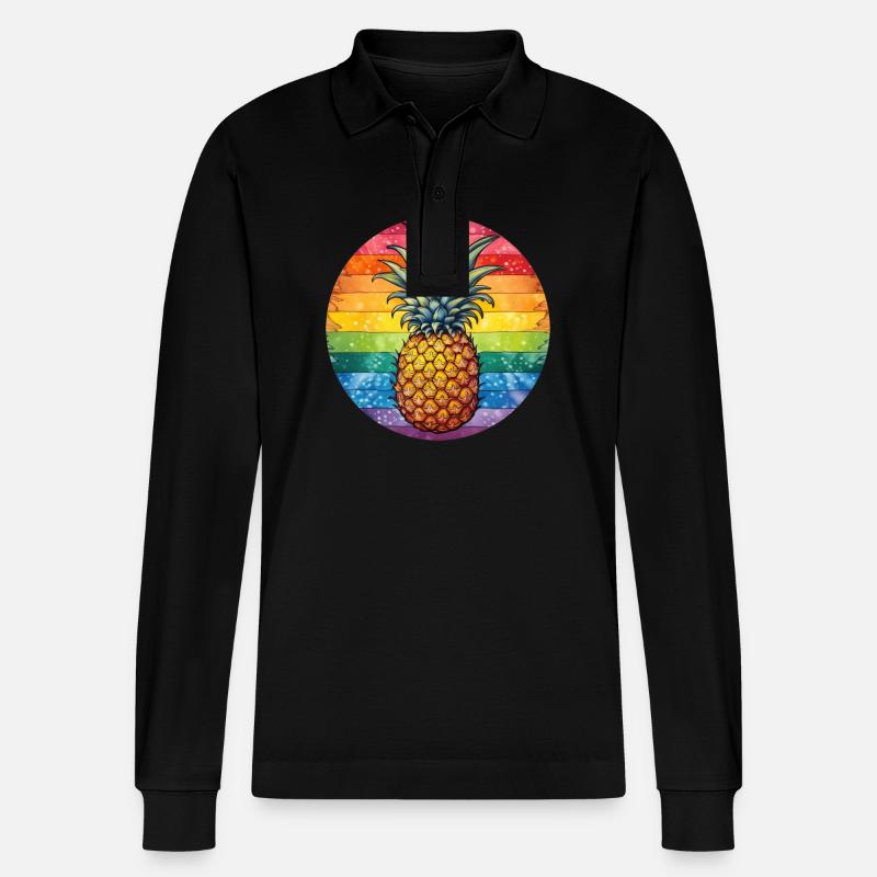 LGBTQ Ananas - Stanley/Stella Unisex Bio-Langarm-Poloshirt Prepster - Schwarz