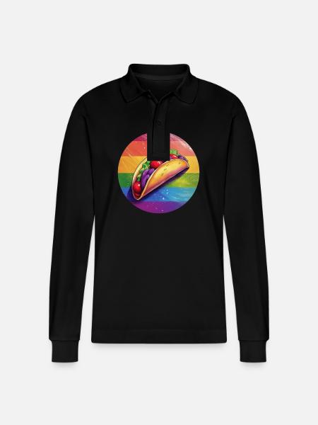 LGBTQ Taco - Stanley/Stella Organic Unisex Long-Sleeved Polo Shirt Prepster - black