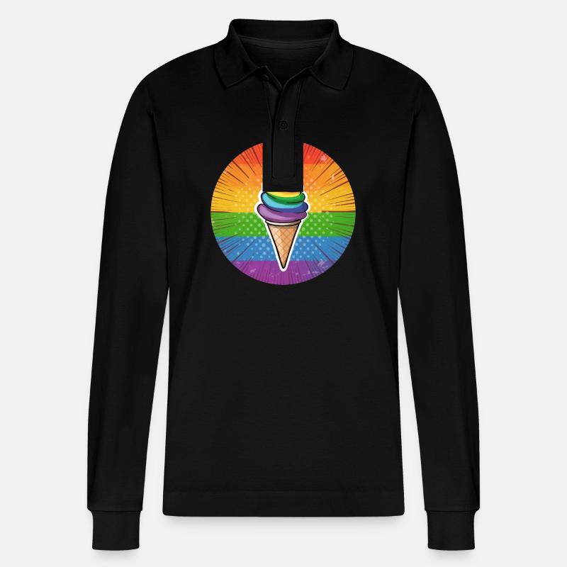 Crème glacée LGBTQ Eis - Polo à manches longues bio PREPSTER Stanley/Stella Unisexe - noir