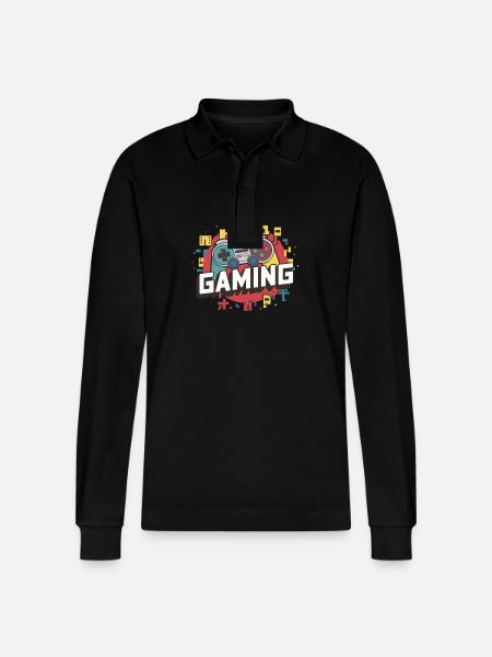 Gaming - Controller - Stanley/Stella Unisex Bio-Langarm-Poloshirt Prepster - Schwarz