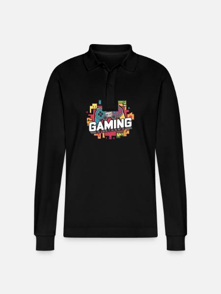Gaming - Controller - Stanley/Stella Unisex Bio-Langarm-Poloshirt Prepster - Schwarz
