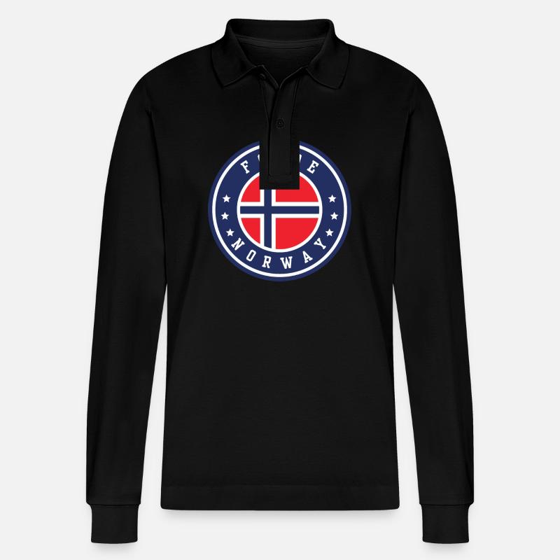 Førde Norwegen - Stanley/Stella Unisex Bio-Langarm-Poloshirt Prepster - Schwarz