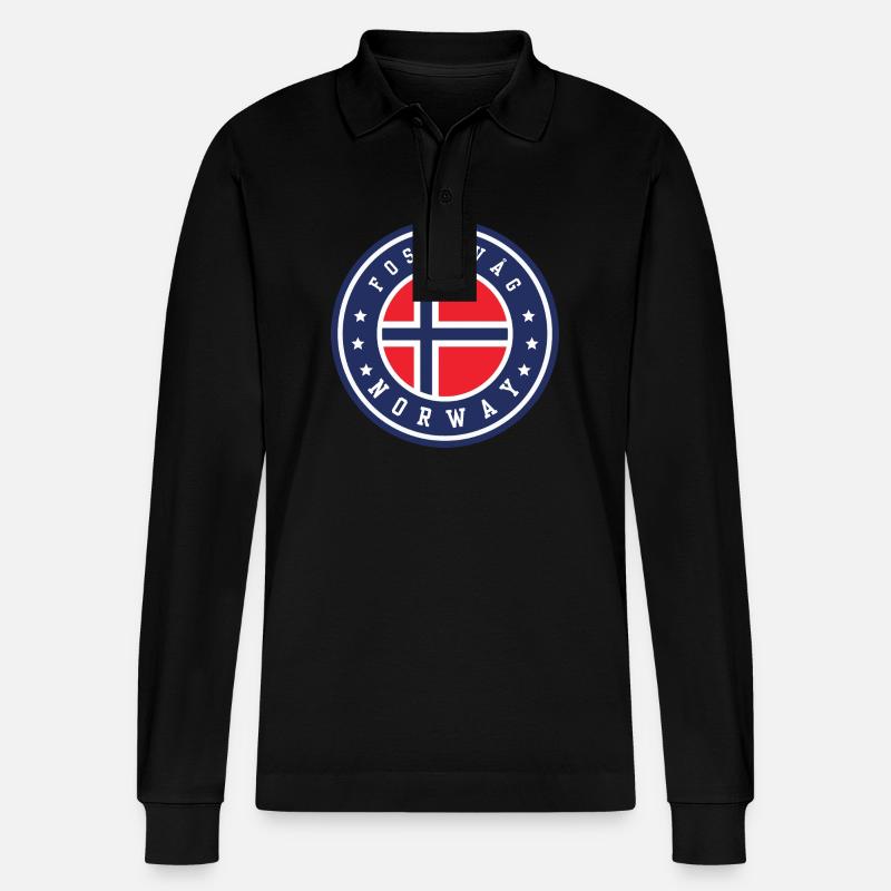 Fosnavåg, Norwegen - Stanley/Stella Unisex Bio-Langarm-Poloshirt Prepster - Schwarz