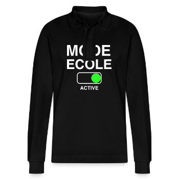 ECOLE RENTRE SCOLAIRE DROLE CADEAU - Polo à manches longues bio PREPSTER Stanley/Stella Unisexe - noir - Devant - Anna (173cm) & Nico (186cm)