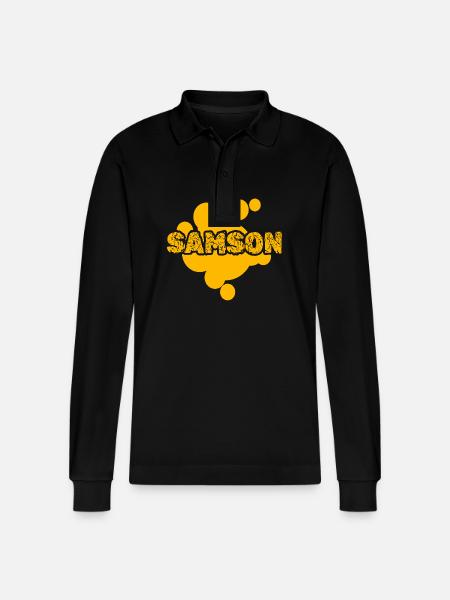 Geschenk für Samson - Stanley/Stella Unisex Bio-Langarm-Poloshirt Prepster - Schwarz