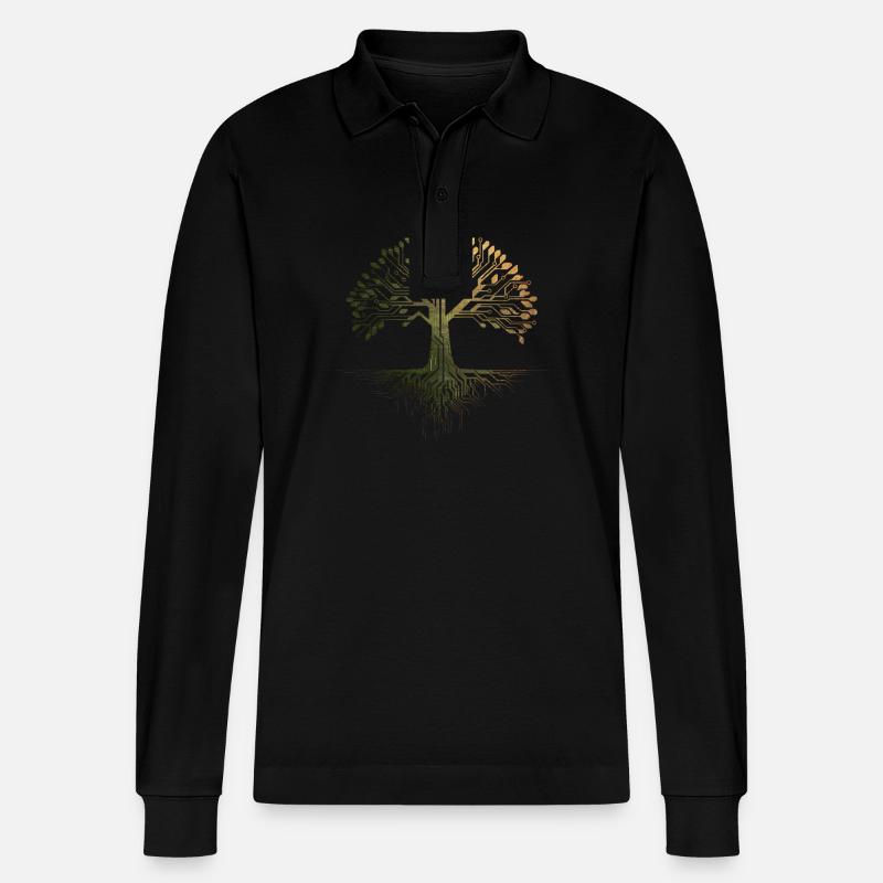 Arbre de vie viking - Polo à manches longues bio PREPSTER Stanley/Stella Unisexe - noir