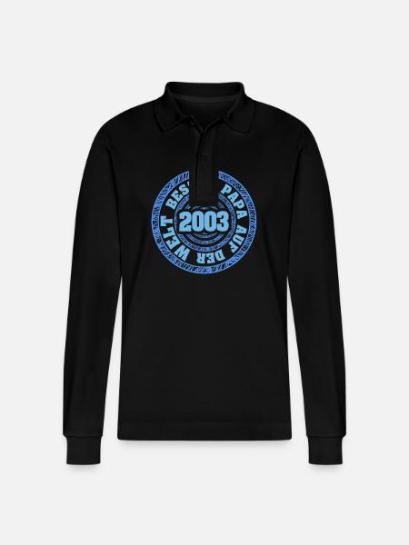 2003 - Stanley/Stella Organic Unisex Long-Sleeved Polo Shirt Prepster - black