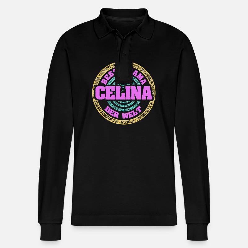 Mutter Celina - Stanley/Stella Unisex Bio-Langarm-Poloshirt Prepster - Schwarz