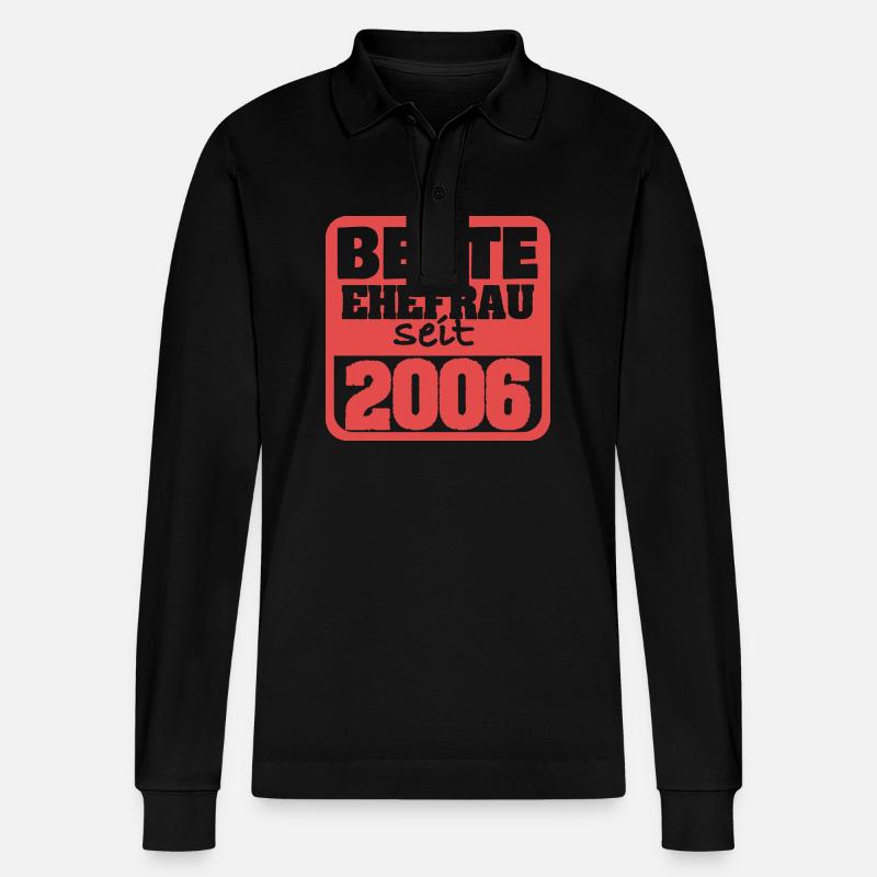 Ehe 2006 - Stanley/Stella Unisex Bio-Langarm-Poloshirt Prepster - Schwarz