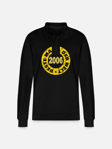 Mama 2006 - Stanley/Stella Organic Unisex Long-Sleeved Polo Shirt Prepster - black