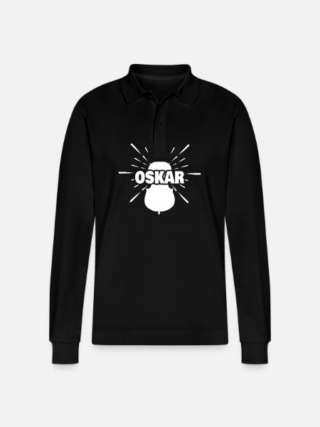 First name Oskar - Stanley/Stella Organic Unisex Long-Sleeved Polo Shirt Prepster - black