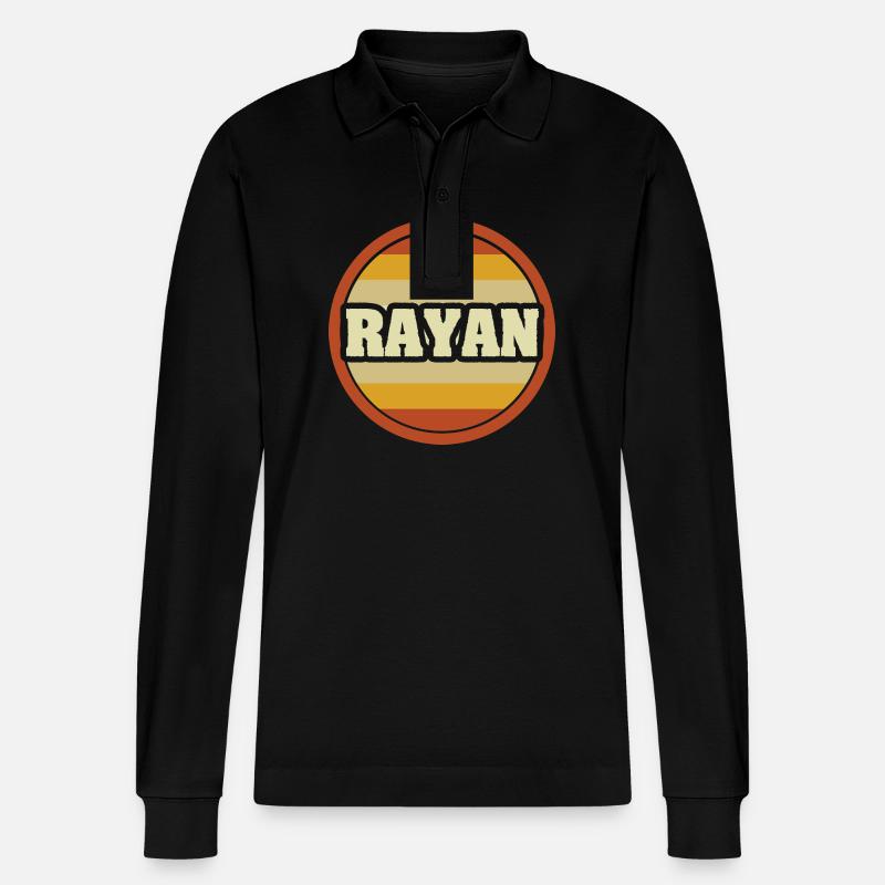 Vorname Rayan - Stanley/Stella Unisex Bio-Langarm-Poloshirt Prepster - Schwarz
