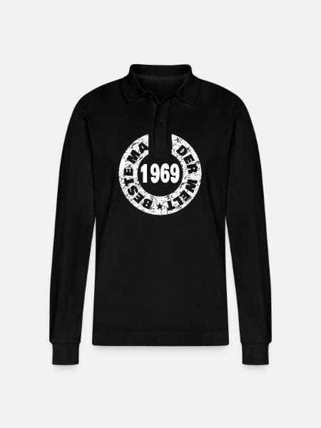 1969 - Stanley/Stella Organic Unisex Long-Sleeved Polo Shirt Prepster - black