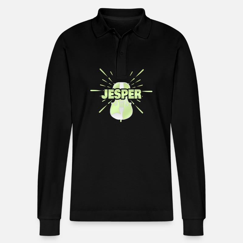 Jesper als Streichinstrument - Stanley/Stella Unisex Bio-Langarm-Poloshirt Prepster - Schwarz