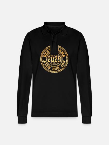 2028 - Stanley/Stella Organic Unisex Long-Sleeved Polo Shirt Prepster - black