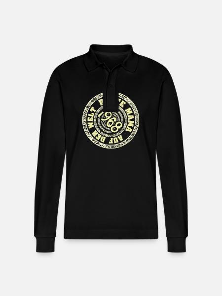Mama 1968 - Stanley/Stella Organic Unisex Long-Sleeved Polo Shirt Prepster - black