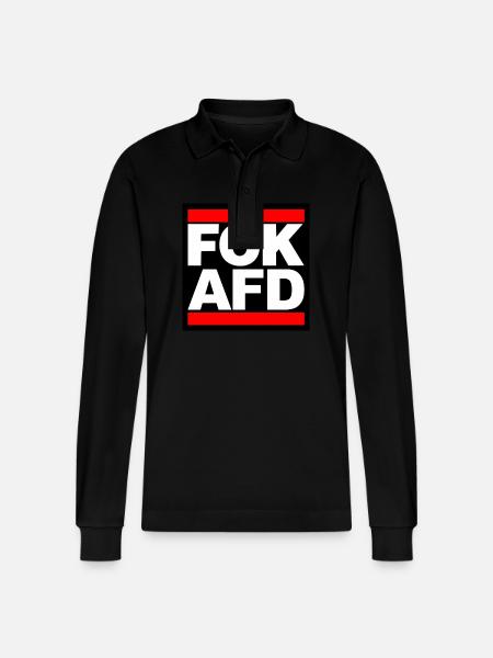 FCK AFD red capitals - Stanley/Stella Unisex Bio-Langarm-Poloshirt Prepster - Schwarz