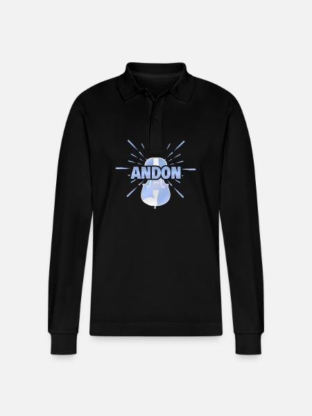 Andon as a given name - Stanley/Stella Organic Unisex Long-Sleeved Polo Shirt Prepster - black