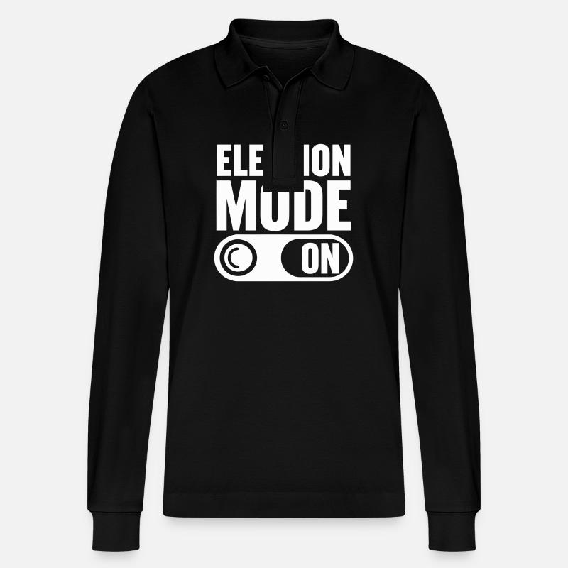 Election Mode On - Stanley/Stella Unisex Bio-Langarm-Poloshirt Prepster - Schwarz